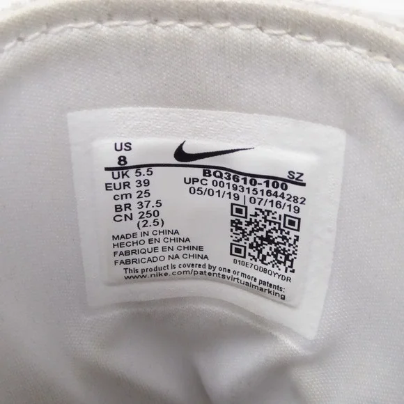 Nike Vandalised LX High Top Sneakers White Yellow Womens Size 8 BQ3610-100 - Picture 8 of 9